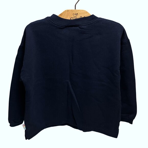 90s Vintage Kids Navy Blue Must Authentic Sweater Long Sleeve Shirt - Picture 4 of 8